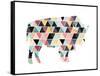 Spaced Bull Triangles-OnRei-Framed Stretched Canvas