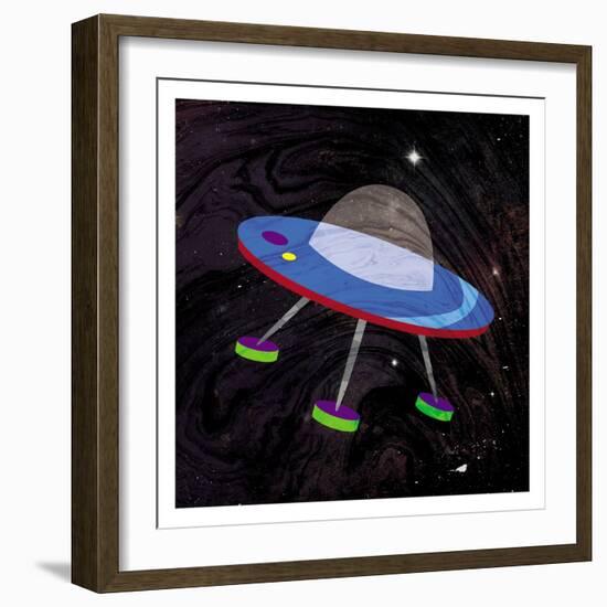 Spaceship Adventure Four-Jace Grey-Framed Art Print