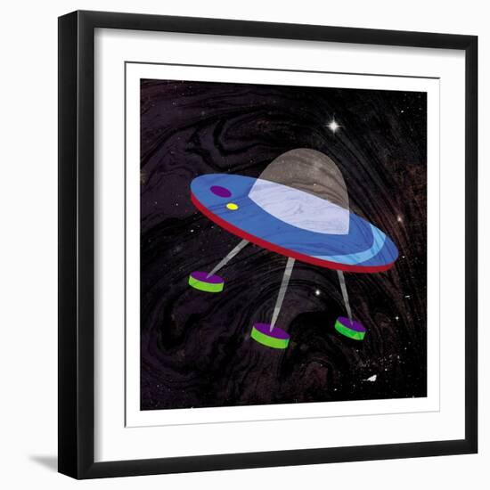 Spaceship Adventure Four-Jace Grey-Framed Art Print