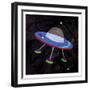 Spaceship Adventure Four-Jace Grey-Framed Art Print