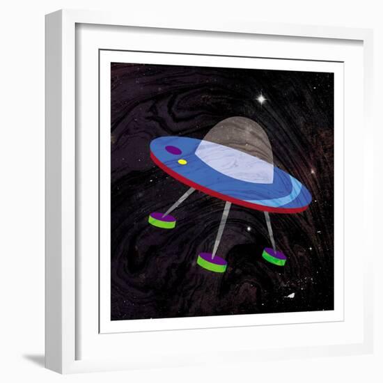 Spaceship Adventure Four-Jace Grey-Framed Art Print