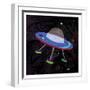 Spaceship Adventure Four-Jace Grey-Framed Art Print