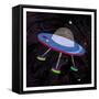 Spaceship Adventure Four-Jace Grey-Framed Stretched Canvas