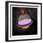 Spaceship Adventure Three-Jace Grey-Framed Art Print