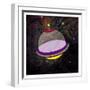 Spaceship Adventure Three-Jace Grey-Framed Art Print