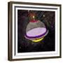 Spaceship Adventure Three-Jace Grey-Framed Premium Giclee Print