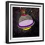 Spaceship Adventure Three-Jace Grey-Framed Premium Giclee Print