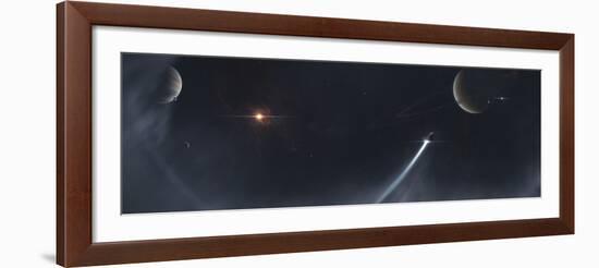 Spaceship Escaping from a Sun Which Is About to Implode-Stocktrek Images-Framed Photographic Print