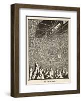 Spaceship from Earth Approaches the Rocky Surface of Venus-null-Framed Art Print