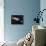 Spaceship with Afterburners Engaged as it Approaches Planet Earth-null-Framed Stretched Canvas displayed on a wall