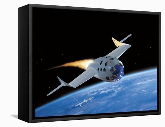 SpaceShipOne, Artwork-Henning Dalhoff-Framed Stretched Canvas