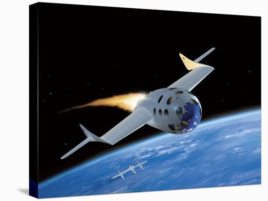 SpaceShipOne, Artwork-Henning Dalhoff-Stretched Canvas