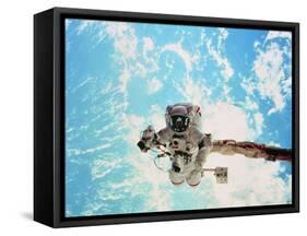 Spacewalk During Shuttle Mission STS-69-null-Framed Stretched Canvas
