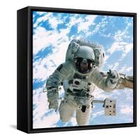 Spacewalk During Shuttle Mission STS-69-null-Framed Stretched Canvas