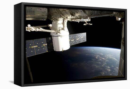 Spacex Dragon During its Docking with the International Space Station-null-Framed Stretched Canvas