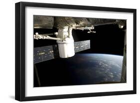 Spacex Dragon During its Docking with the International Space Station-null-Framed Photographic Print