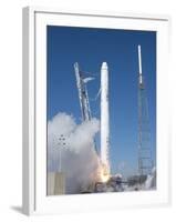 Spacex?S Falcon 9 Rocket and Dragon Spacecraft Lift Off from Cape Canaveral Air Force Station-null-Framed Photo