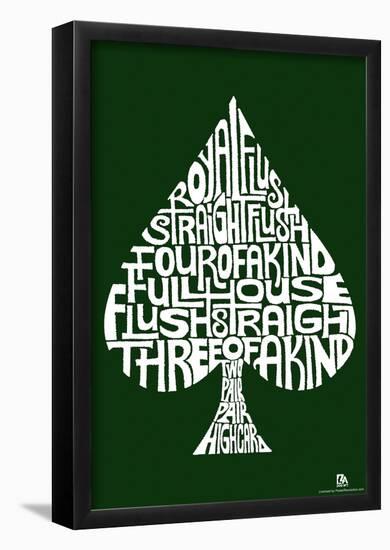 Spade Poker Hands Text Poster-null-Framed Poster