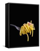 Spaghetti Alla Carbonara, Italian Pasta Dish Based on Eggs, Cheese, Bacon and Black Pepper, Italy-Nico Tondini-Framed Stretched Canvas