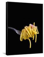 Spaghetti Alla Carbonara, Italian Pasta Dish Based on Eggs, Cheese, Bacon and Black Pepper, Italy-Nico Tondini-Framed Stretched Canvas