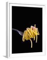Spaghetti Alla Carbonara, Italian Pasta Dish Based on Eggs, Cheese, Bacon and Black Pepper, Italy-Nico Tondini-Framed Premium Photographic Print