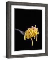 Spaghetti Alla Carbonara, Italian Pasta Dish Based on Eggs, Cheese, Bacon and Black Pepper, Italy-Nico Tondini-Framed Photographic Print