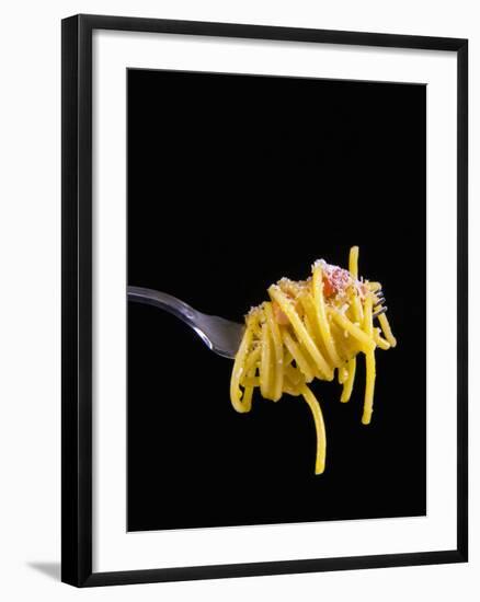 Spaghetti Alla Carbonara, Italian Pasta Dish Based on Eggs, Cheese, Bacon and Black Pepper, Italy-Nico Tondini-Framed Photographic Print