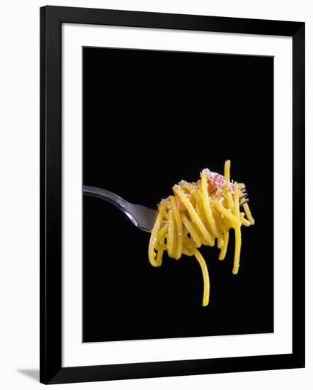 Spaghetti Alla Carbonara, Italian Pasta Dish Based on Eggs, Cheese, Bacon and Black Pepper, Italy-Nico Tondini-Framed Photographic Print