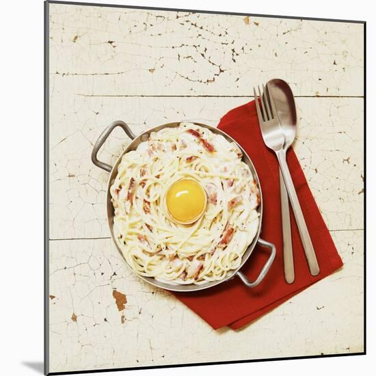 Spaghetti Carbonara with Egg-Thomas Dhellemmes-Mounted Photographic Print