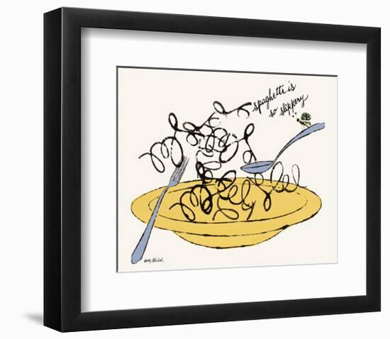 Spaghetti is So Slippery, c. 1958-Andy Warhol-Framed Art Print