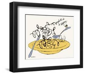 Spaghetti is So Slippery, c. 1958-Andy Warhol-Framed Art Print