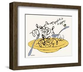 Spaghetti is So Slippery, c. 1958-Andy Warhol-Framed Art Print