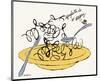Spaghetti is So Slippery, c. 1958-Andy Warhol-Mounted Art Print