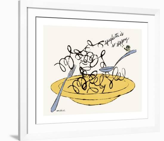 Spaghetti is So Slippery, c. 1958-Andy Warhol-Framed Giclee Print