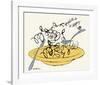 Spaghetti is So Slippery, c. 1958-Andy Warhol-Framed Art Print