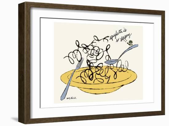 Spaghetti is So Slippery, c. 1958-Andy Warhol-Framed Art Print