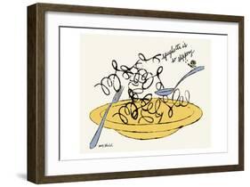 Spaghetti is So Slippery, c. 1958-Andy Warhol-Framed Art Print