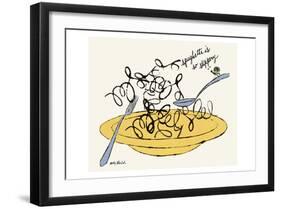 Spaghetti is So Slippery, c. 1958-Andy Warhol-Framed Art Print