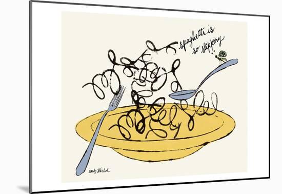 Spaghetti is So Slippery, c. 1958-Andy Warhol-Mounted Art Print