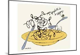 Spaghetti is So Slippery, c. 1958-Andy Warhol-Mounted Art Print