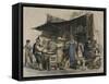 Spaghetti Seller, Italy-null-Framed Stretched Canvas