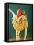 Spaghetti with Cherry Tomato on Fork-null-Framed Stretched Canvas