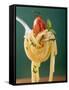 Spaghetti with Cherry Tomato on Fork-null-Framed Stretched Canvas