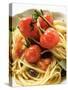 Spaghetti with Cherry Tomatoes and Olives-null-Stretched Canvas