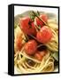 Spaghetti with Cherry Tomatoes and Olives-null-Framed Stretched Canvas