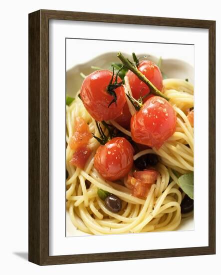 Spaghetti with Cherry Tomatoes and Olives-null-Framed Photographic Print