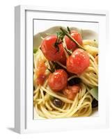 Spaghetti with Cherry Tomatoes and Olives-null-Framed Photographic Print