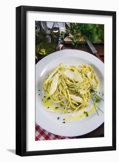 Spaghetti with Herbs, Cuisine-Nico Tondini-Framed Photographic Print