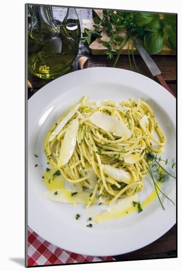 Spaghetti with Herbs, Cuisine-Nico Tondini-Mounted Photographic Print