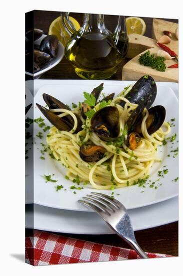 Spaghetti with Mussels (Mytilus Galloprovincialis), Cuisine-Nico Tondini-Stretched Canvas